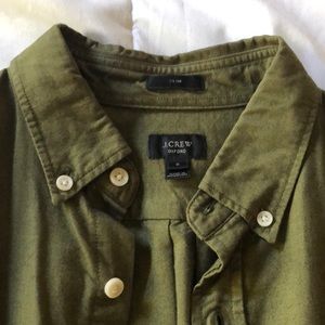 J. Crew Men's Olive Green Slim Oxford Shirt
